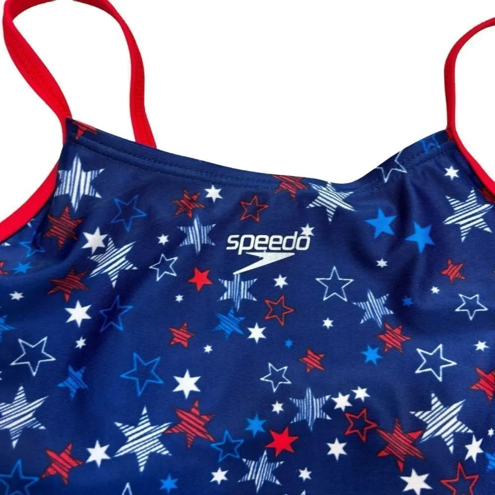 Brand new with Tags Girls Speedo Brand Red,‎ White and Blue Star Tankini Top 14